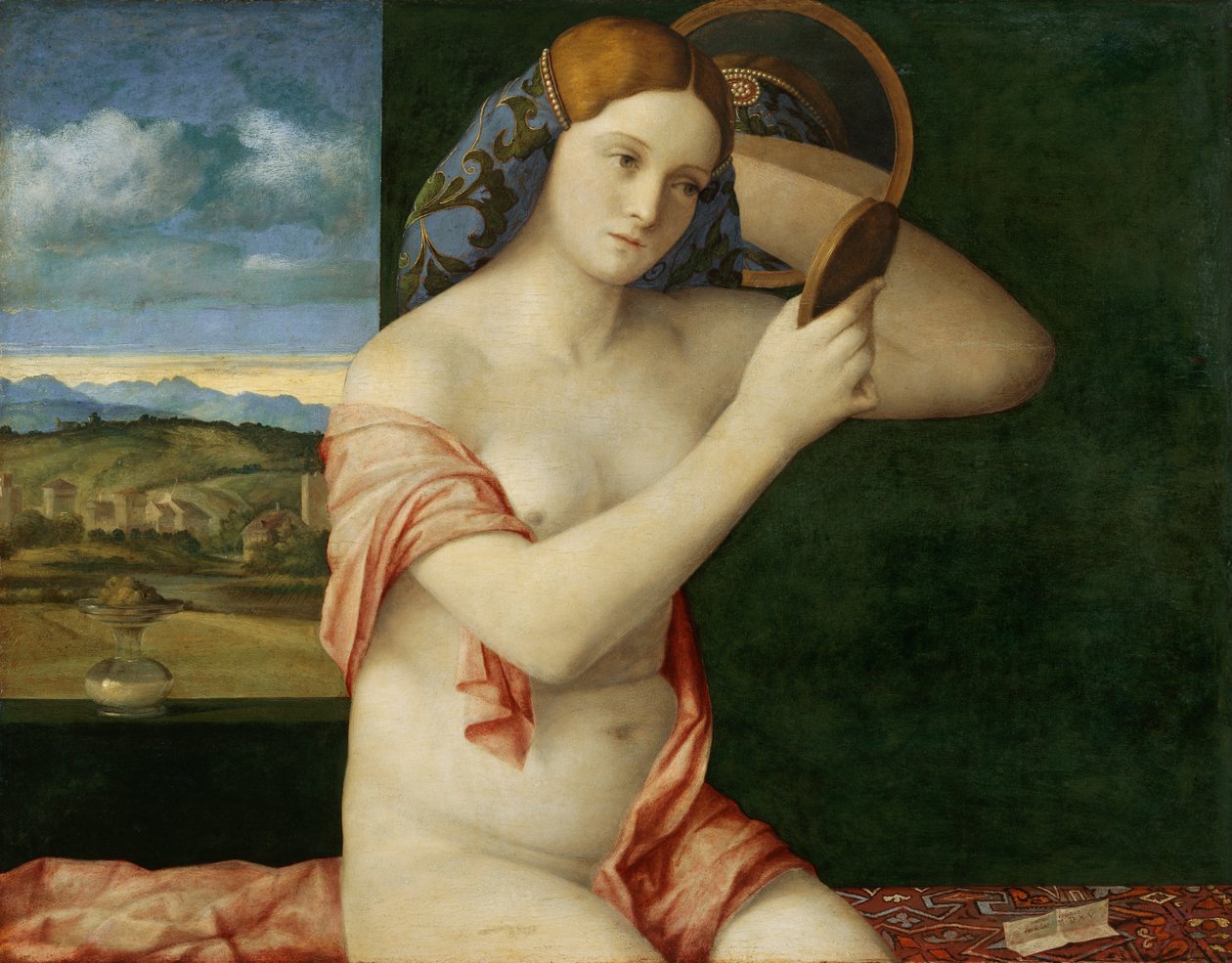 Mulher jovem, em, dela, toilette de Giovanni Bellini