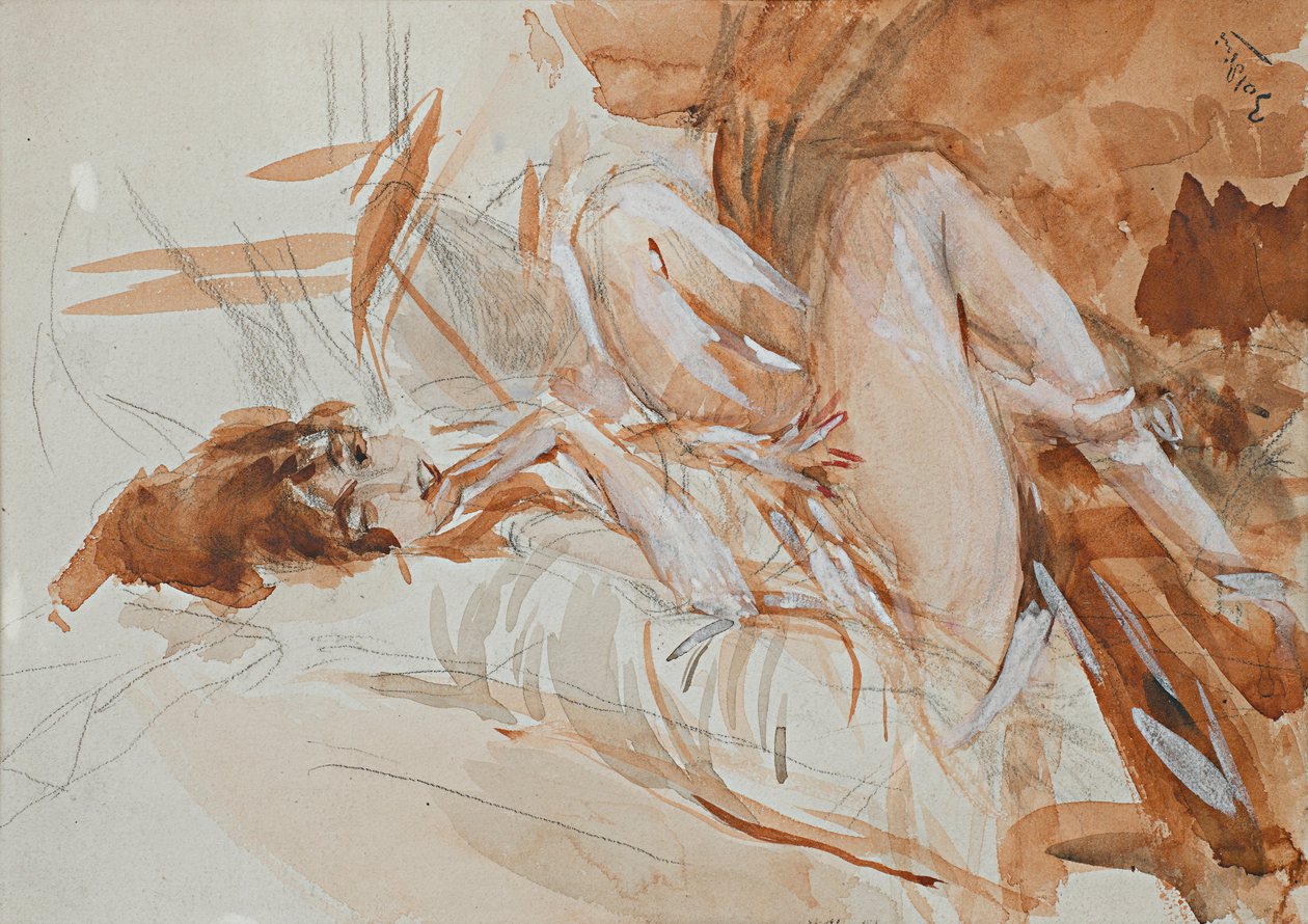 Ladyn de reclinação de Giovanni Boldini
