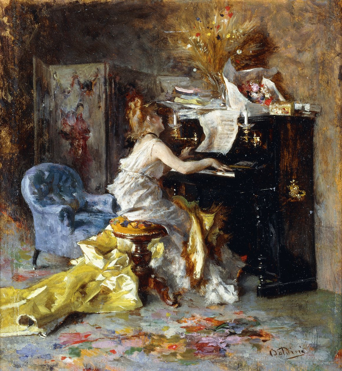 Mulher em um piano, de Giovanni Boldini