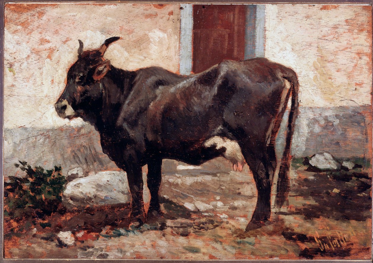 Vaca castanha - Pintura de Giovanni Fattori