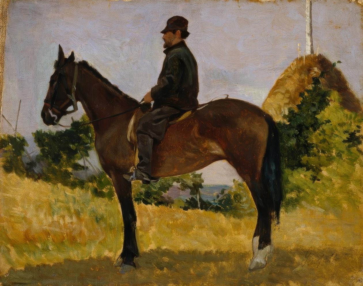 Diego Martelli a cavalo de Giovanni Fattori