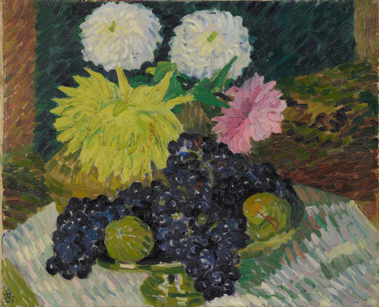 Dálias e uvas, 1908. de Giovanni Giacometti