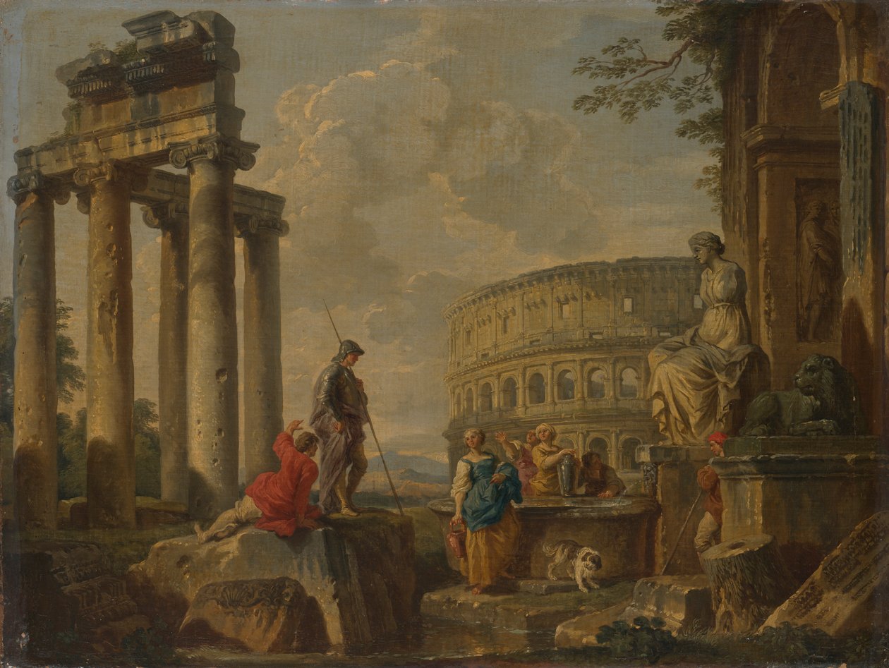 O Coliseu entre ruínas romanas de Giovanni Paolo Panini