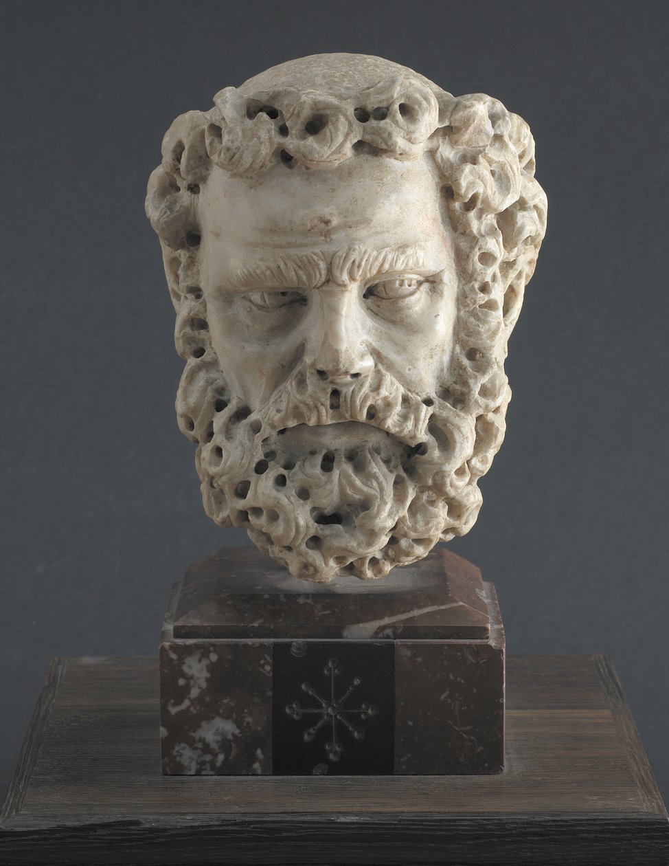 Cabeça de um homem barbudo de Giovanni Pisano