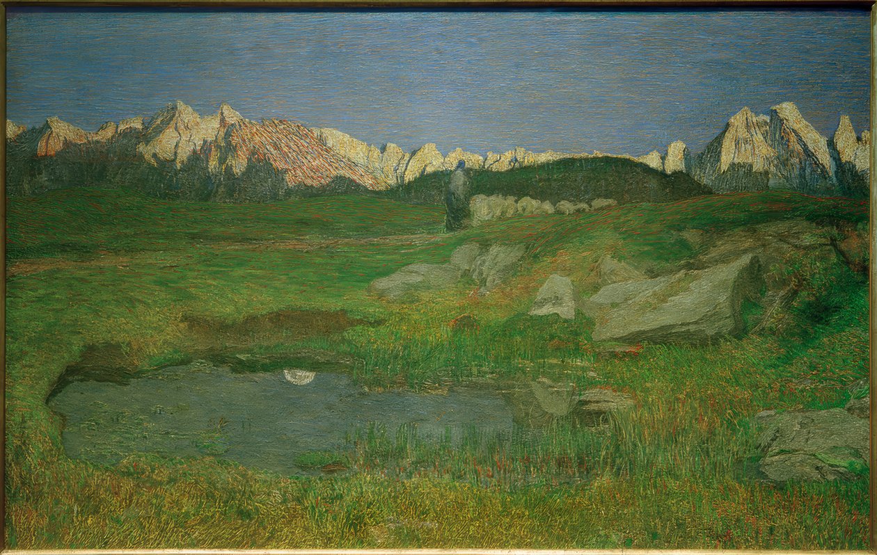 Paisagem alpina ao pôr do sol de Giovanni Segantini