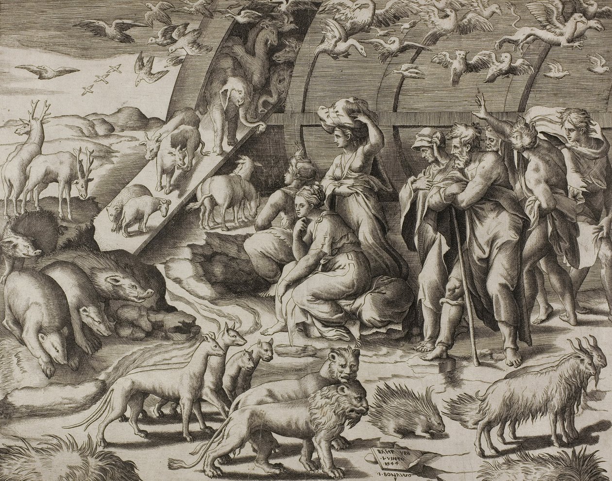 Descida da Arca de Giulio Bonasone