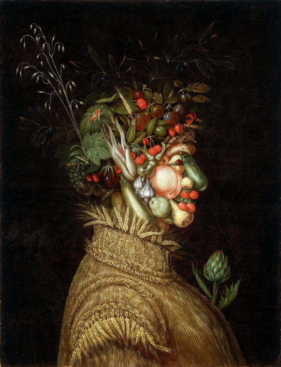 Retrato alegórico - verão de Giuseppe Arcimboldo