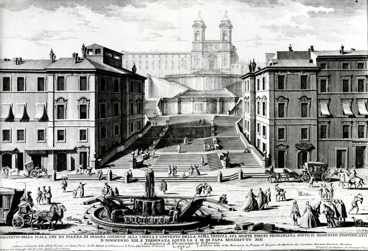 Piazza di Spagna, c.1740 de Giuseppe Vasi