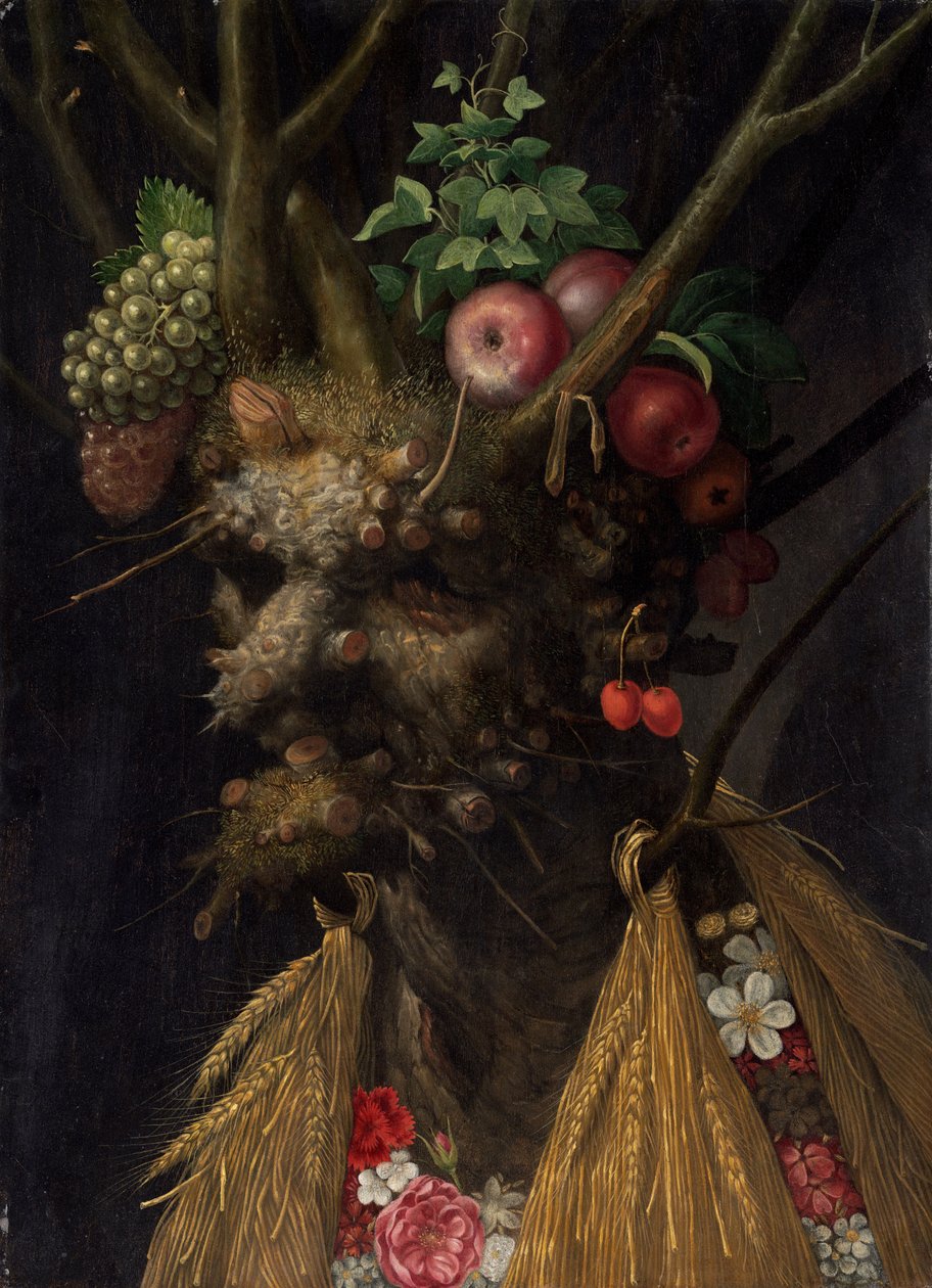 Quatro estações numa só cabeça de Giuseppe Arcimboldo