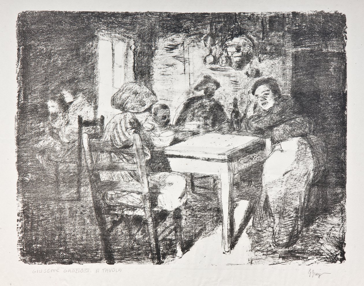 Na mesa, c.1907 (litho) de Giuseppe Graziosi