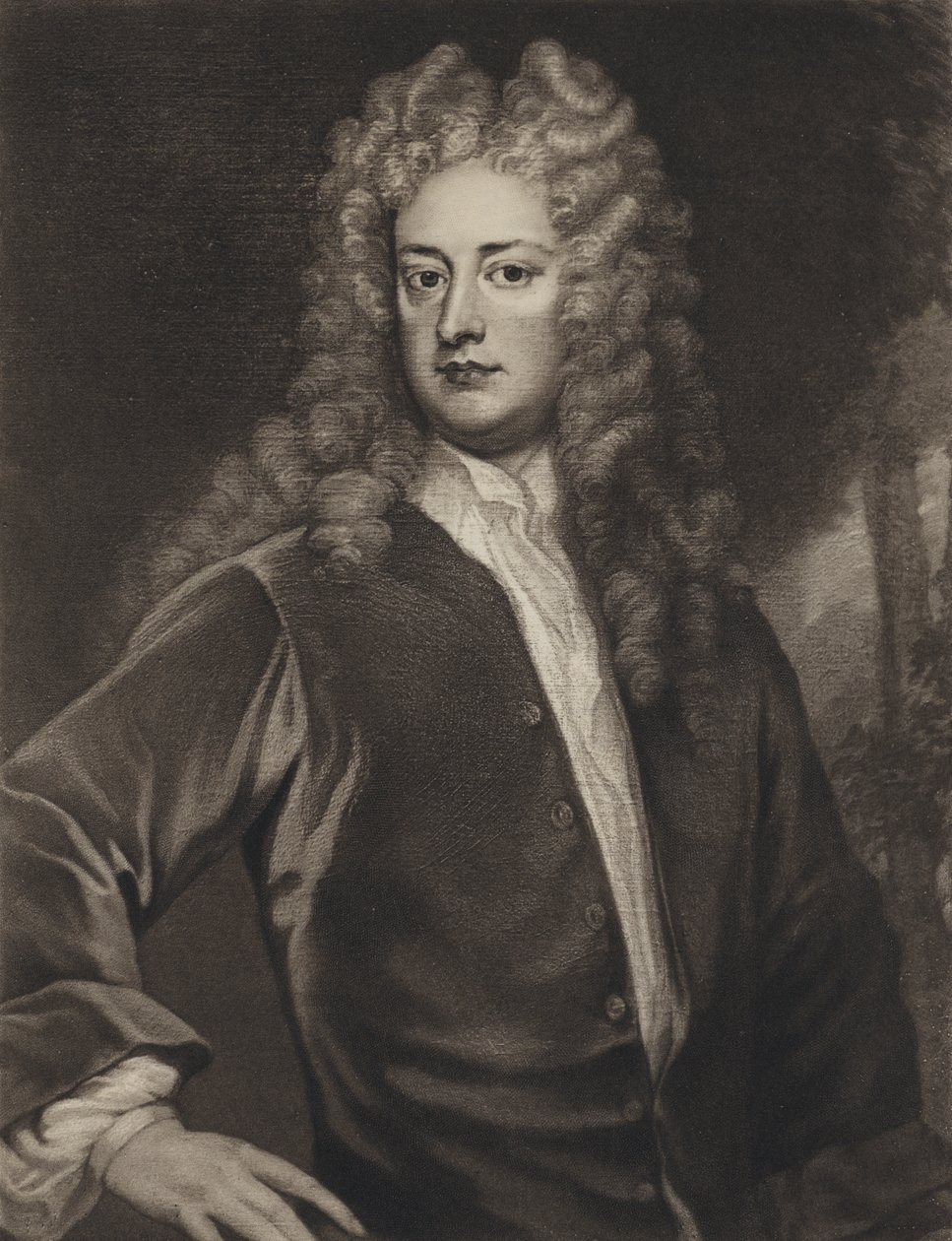 Joseph Addison (litho) de Godfrey (after) Kneller