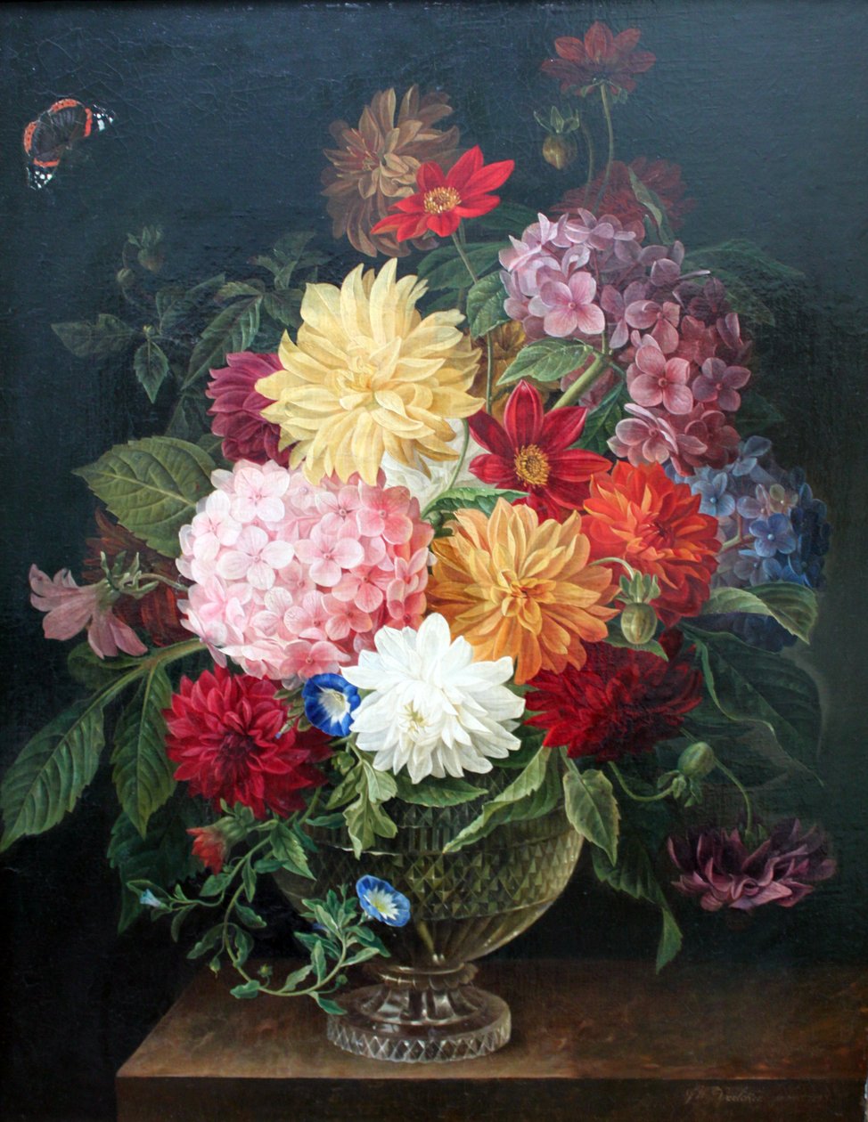 Ainda vida floral de Gottfried Wilhelm Voelcker