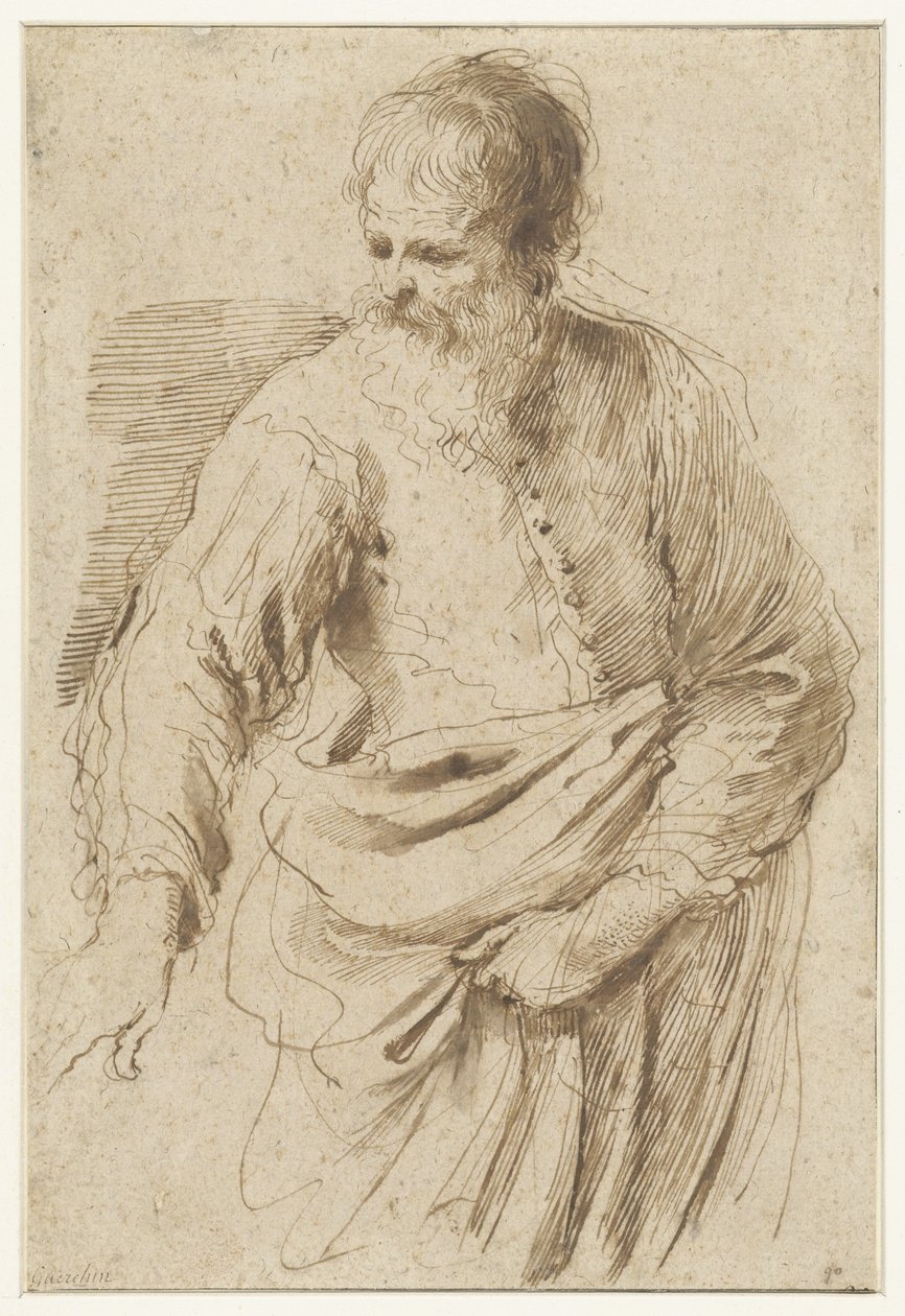 velho de pé de Guercino (attributed to)