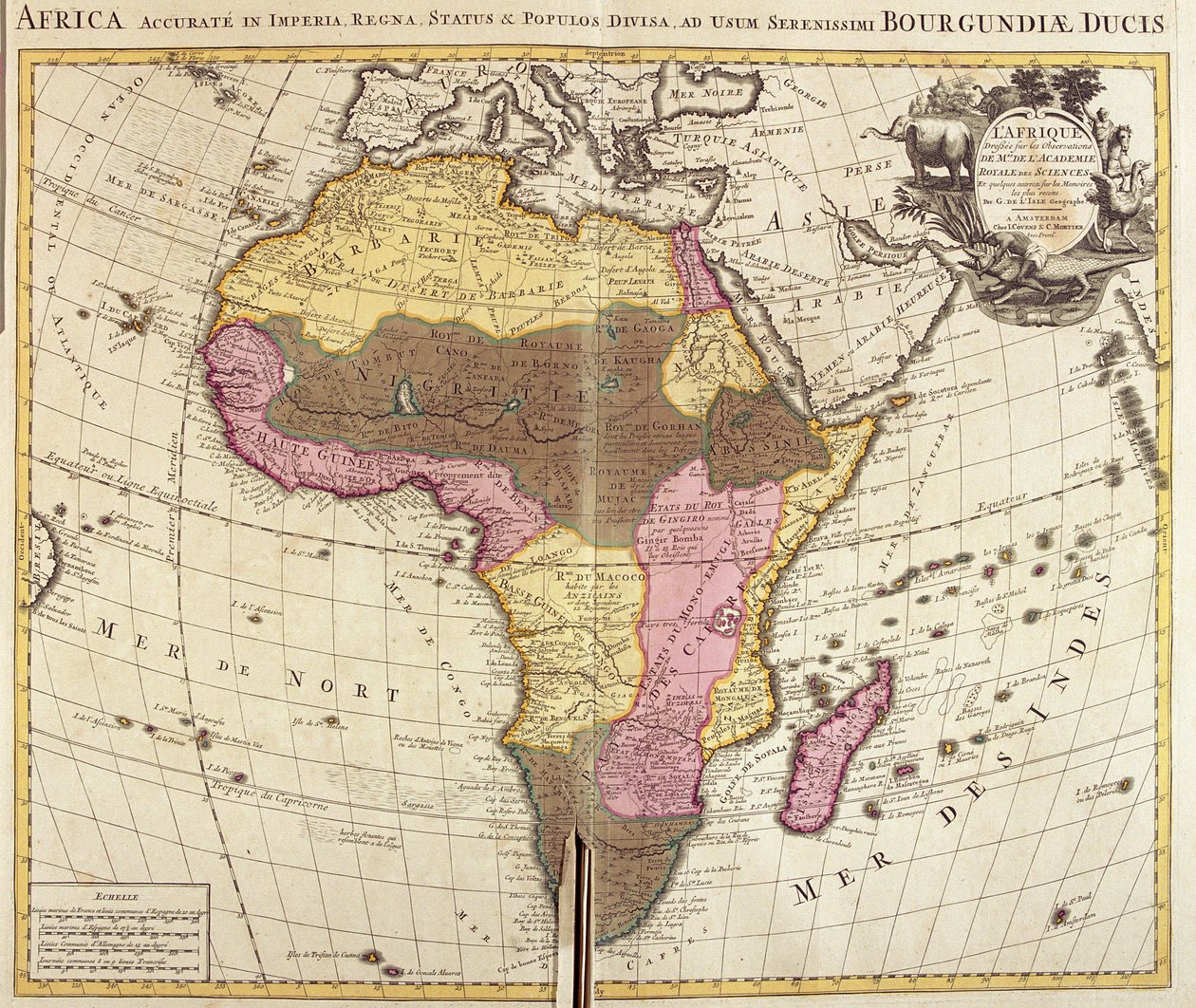 Mapa de África (gravura de Guillaume Delisle