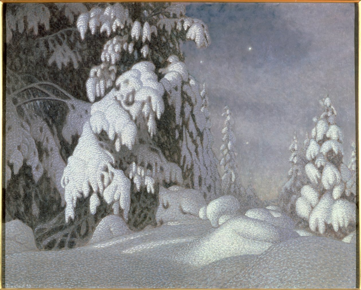 Luar de inverno de Gustaf Edolf Fjaestad