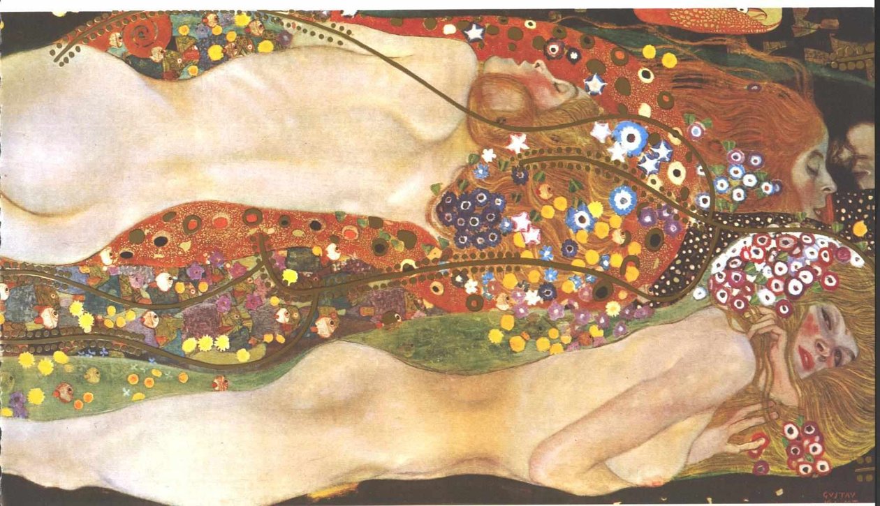 Serpentes de água II namoradas de Gustav Klimt