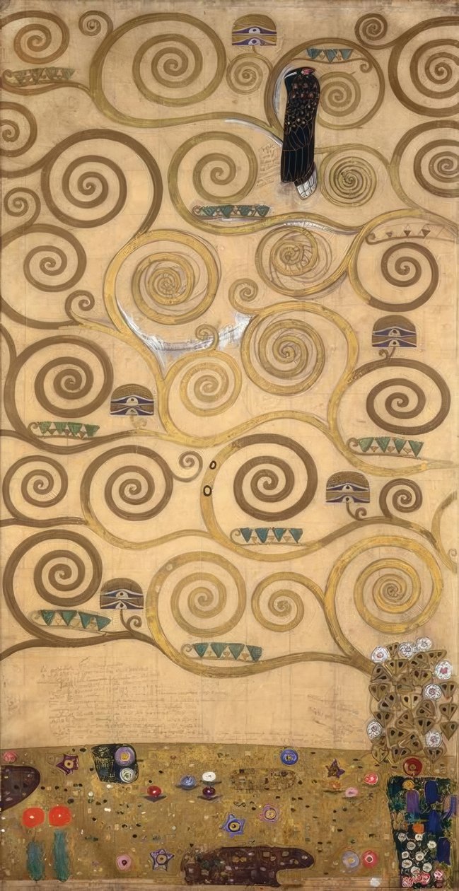 A Árvore da Vida (parte interna esquerda) de Gustav Klimt