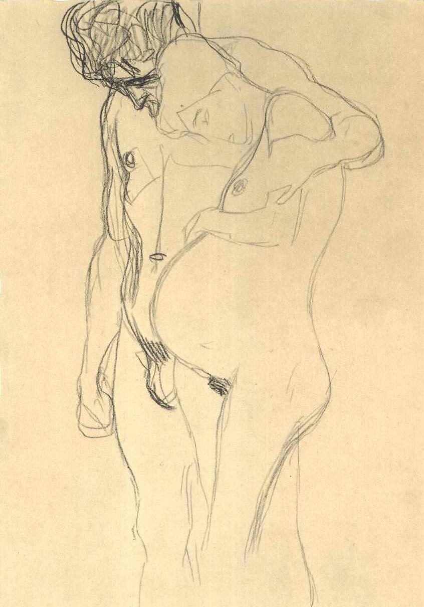 Grávida de homem deixado de Gustav Klimt
