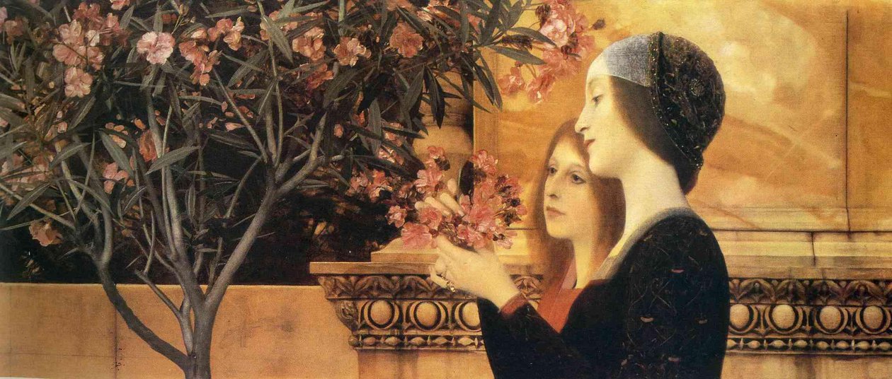 Duas meninas com um oleandro de Gustav Klimt