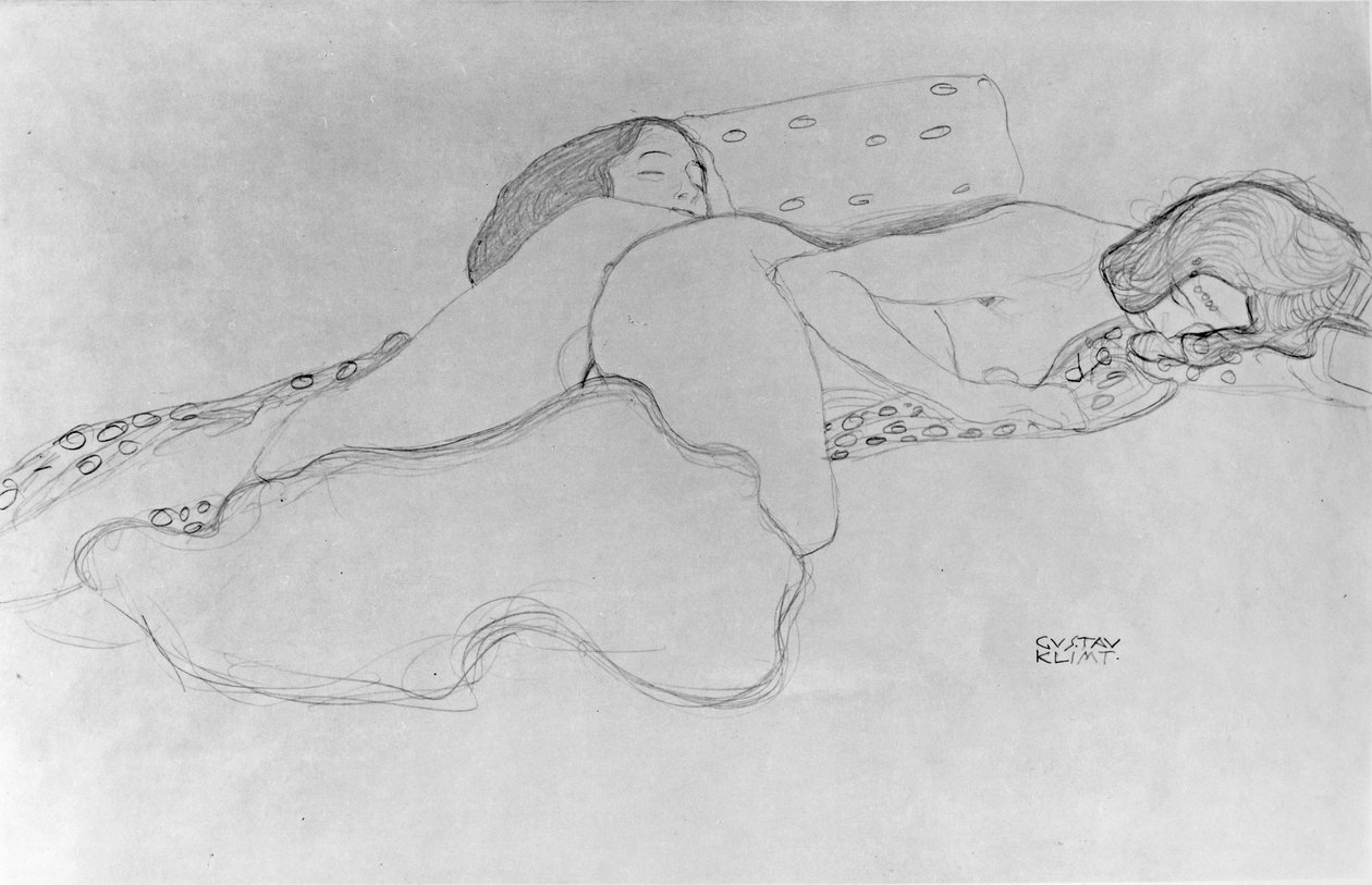 Duas mulheres dormindo de Gustav Klimt