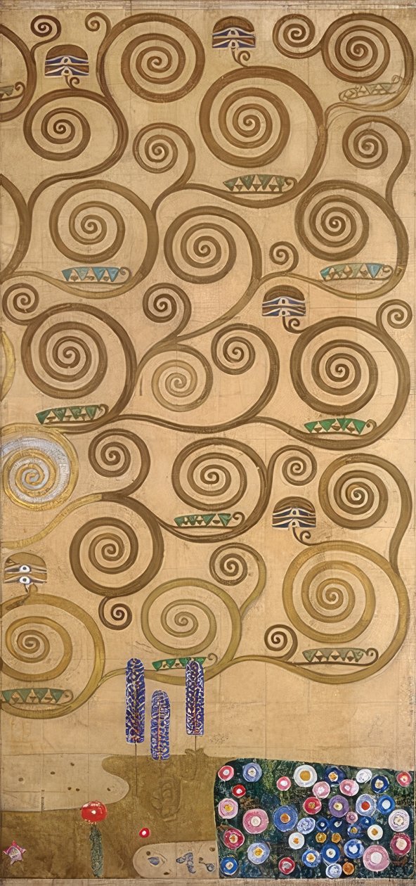 Design para o friso Stoclet. Detalhe. 1905-09 de Gustav Klimt