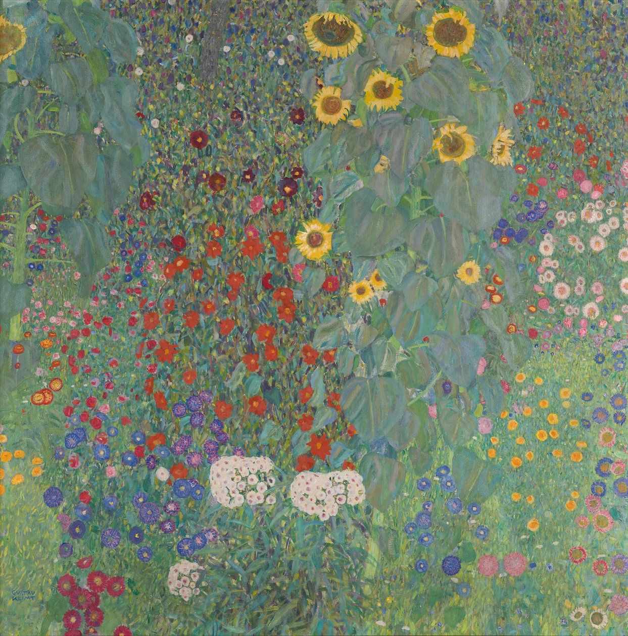 Jardim de fazenda com girassóis de Gustav Klimt