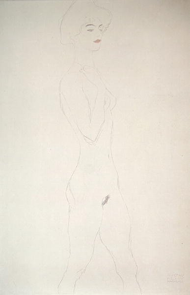 Nú em pé (lápis sobre papel) de Gustav Klimt