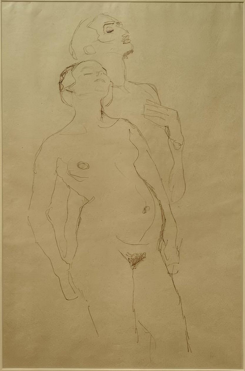 Amantes Permanentes (Estudo para Adão e Eva) de Gustav Klimt