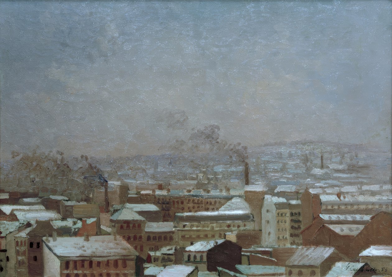 Paris sob a neve de Gustave Caillebotte