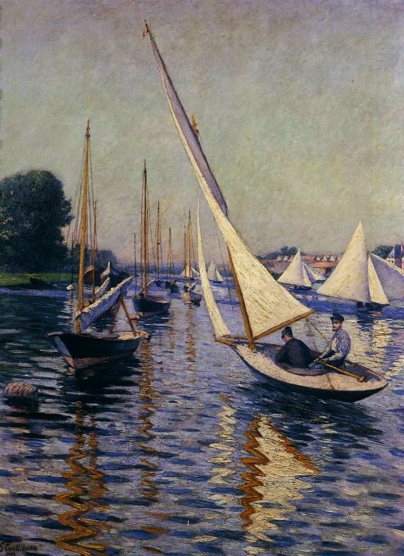 Regatas em Argenteuil de Gustave Caillebotte