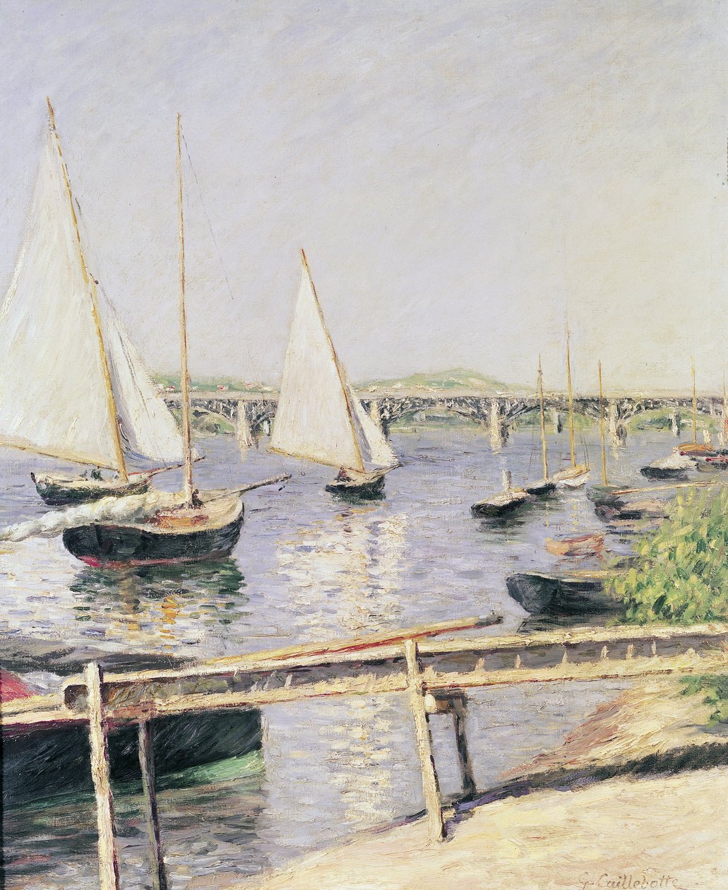 Barcos à vela em Argenteuil, c.1888 de Gustave Caillebotte