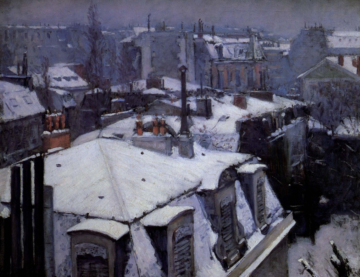 Telhados sob a neve de Gustave Caillebotte
