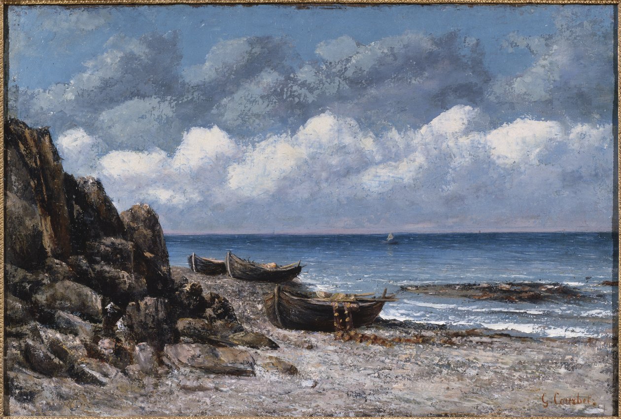 Barcos em St. Aubain de Gustave Courbet