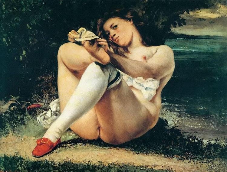 A mulher com meias brancas de Gustave Courbet