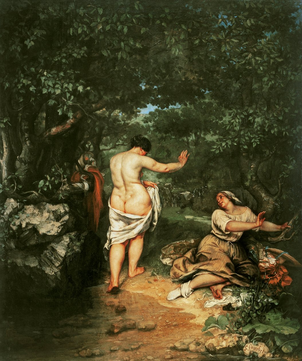 Os banhistas, 1853 de Gustave Courbet