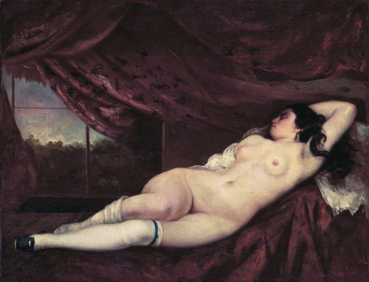 Mulher reclinada nua | Gustave Courbet | Impressão de arte