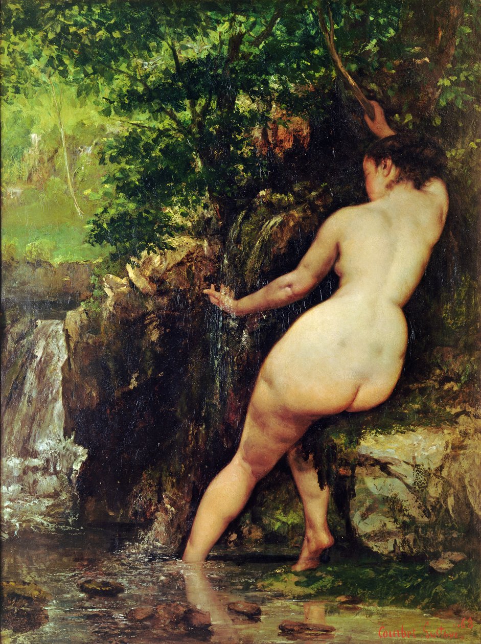 A fonte ou banhista na fonte, 1868 de Gustave Courbet