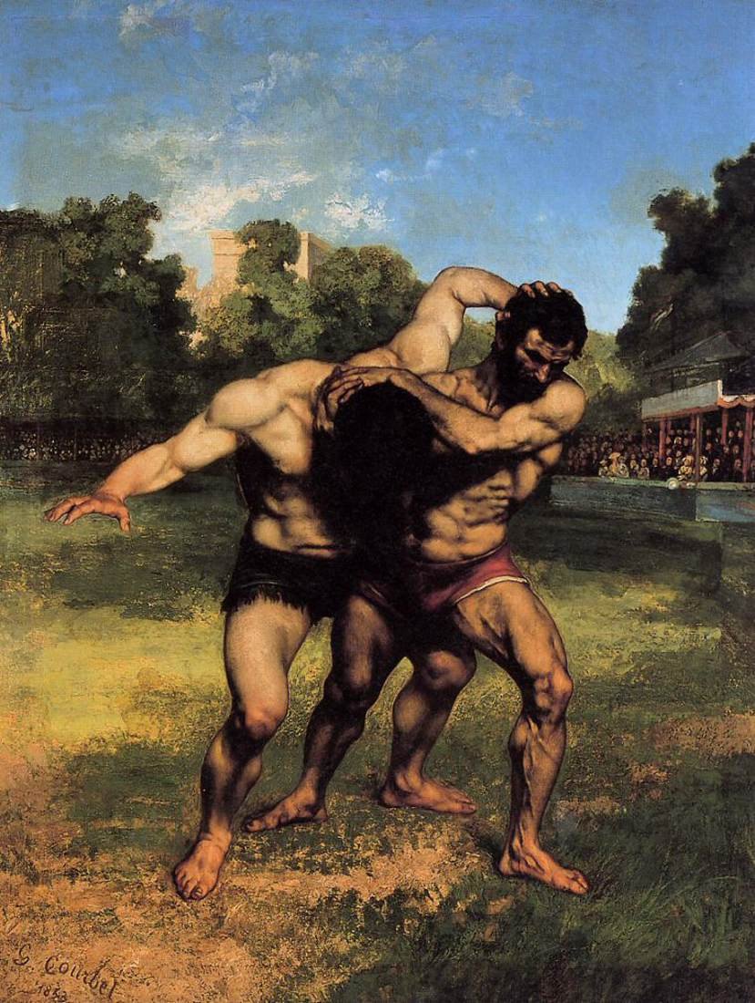 Os lutadores de Gustave Courbet