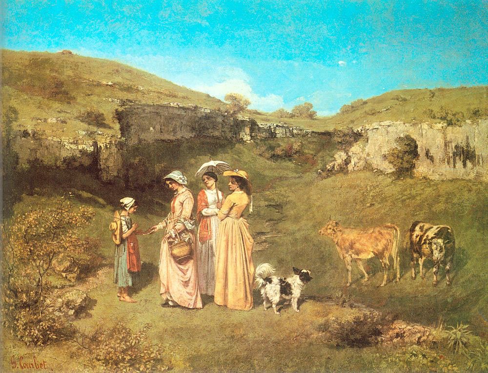 As jovens senhoras da aldeia de Gustave Courbet