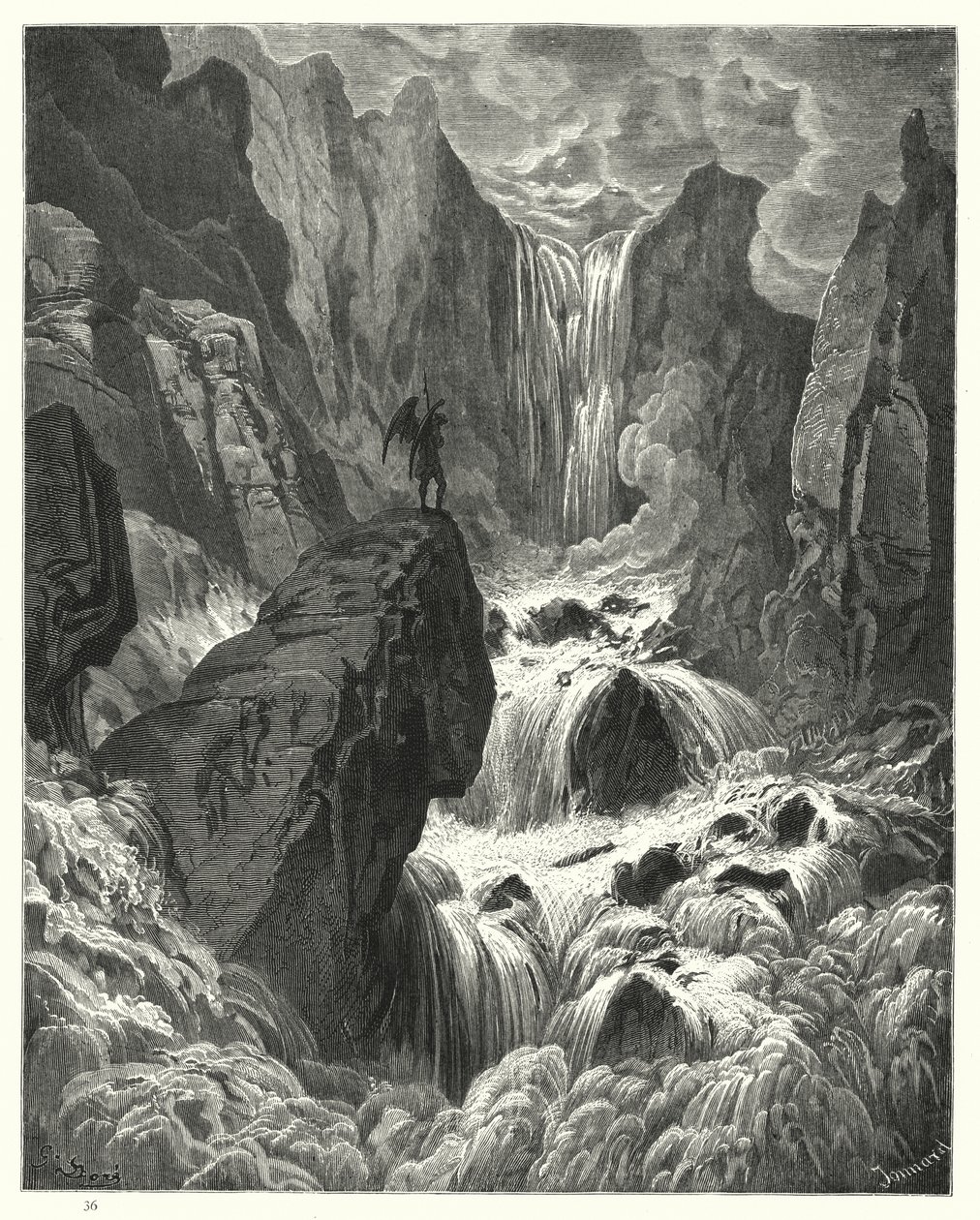 Ilustração de Gustave Dore para Miltons Paradise Lost, Livro IX, linhas 74, 75 de Gustave Dore