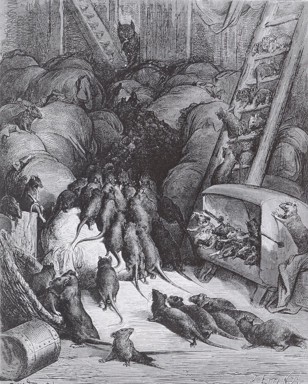 A Liga dos Ratos, 1868 de Gustave Dore
