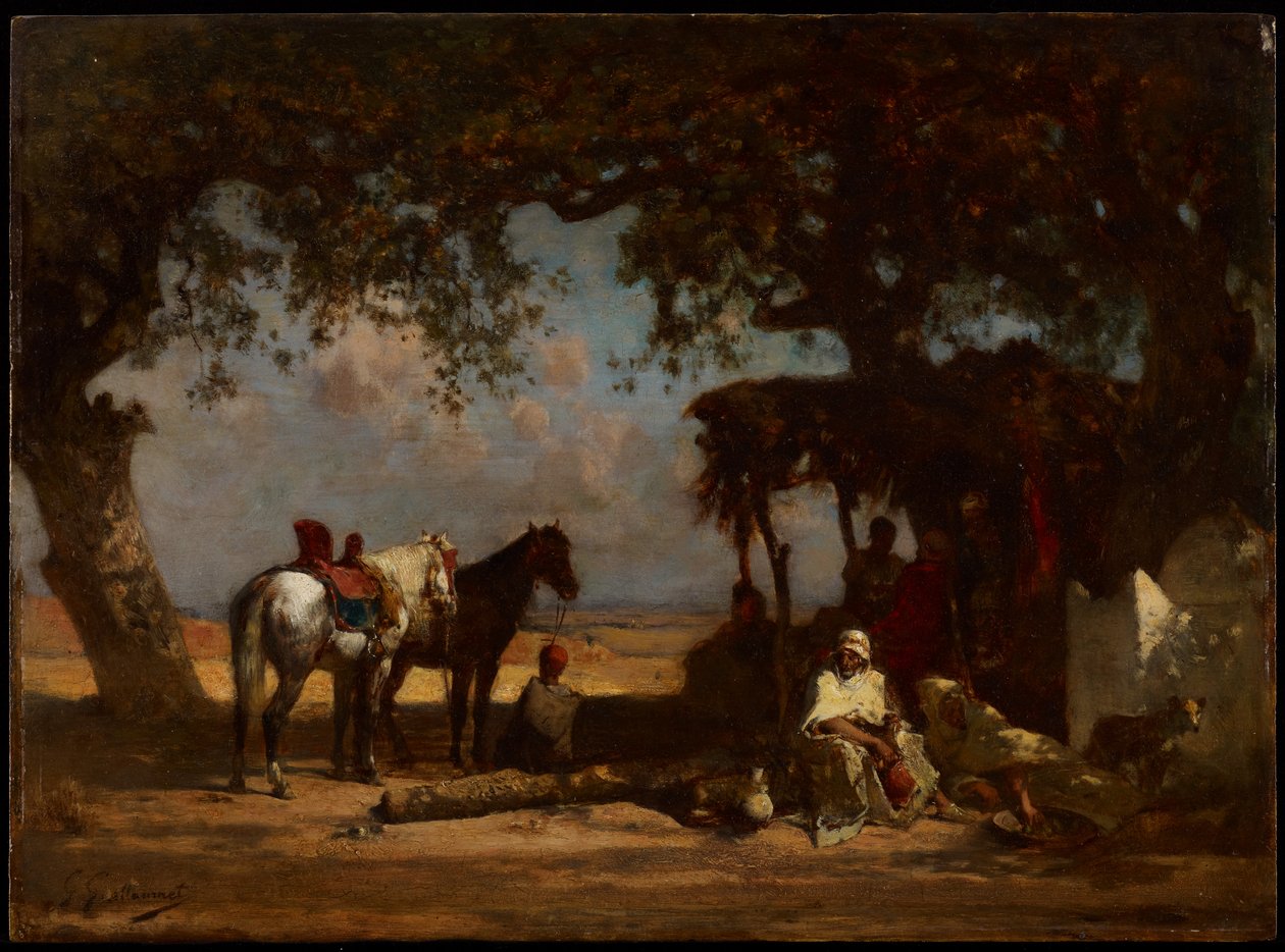 Um acampamento árabe, c.1880 de Gustave Guillaumet