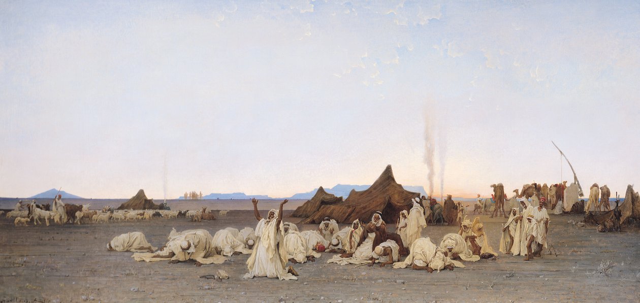 Oração da tarde no Saara, 1863 de Gustave Guillaumet