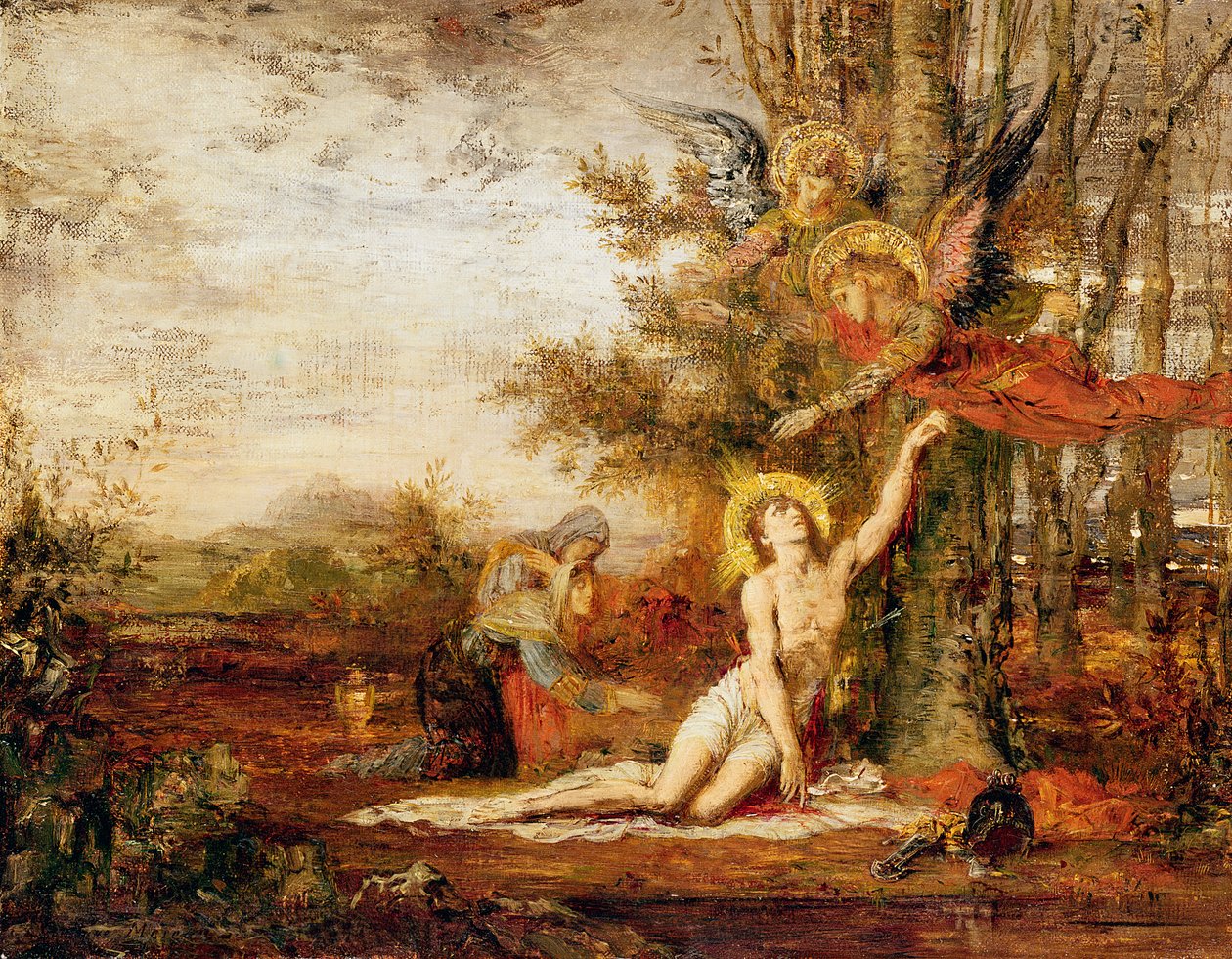 Cristo com anjos de Gustave Moreau