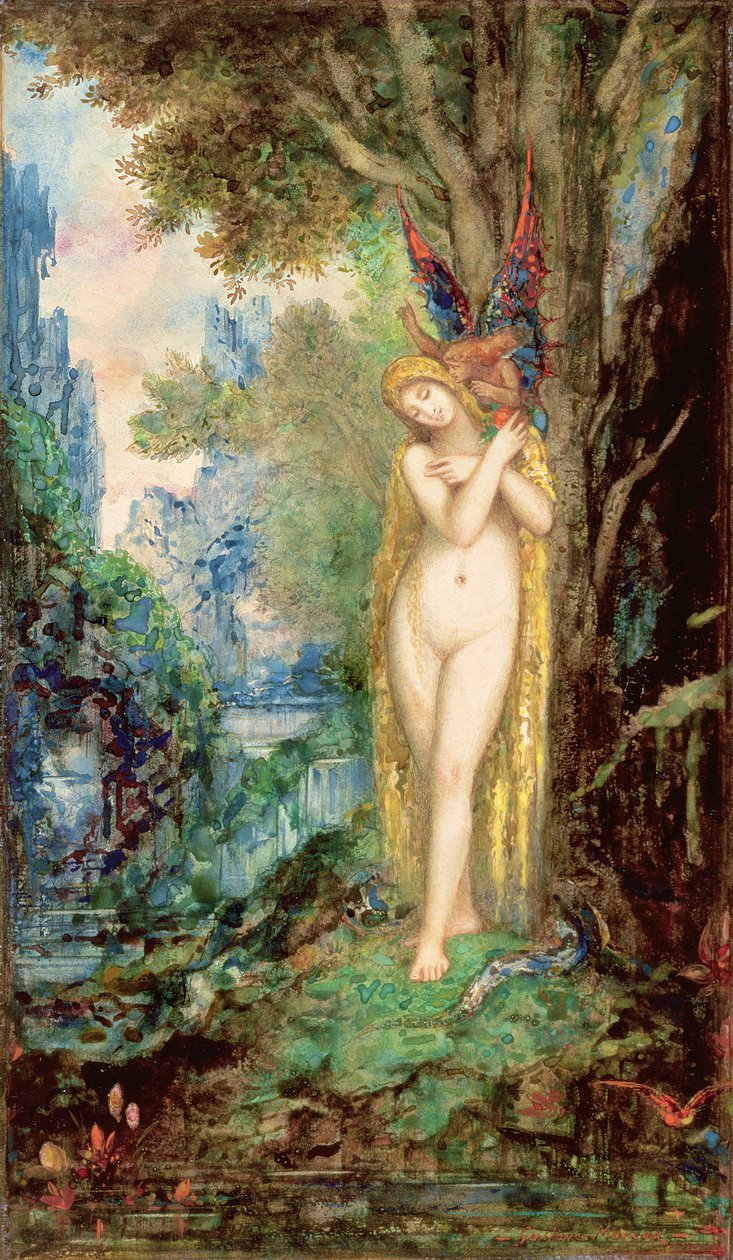 Eva, c.1880-c.1885 (wc e guache sobre papel) de Gustave Moreau