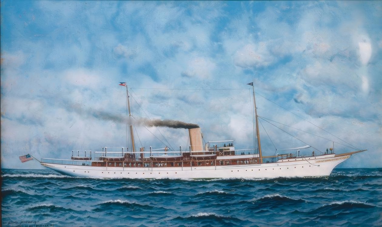 Barco ancorado no Sena de Gustave Caillebotte