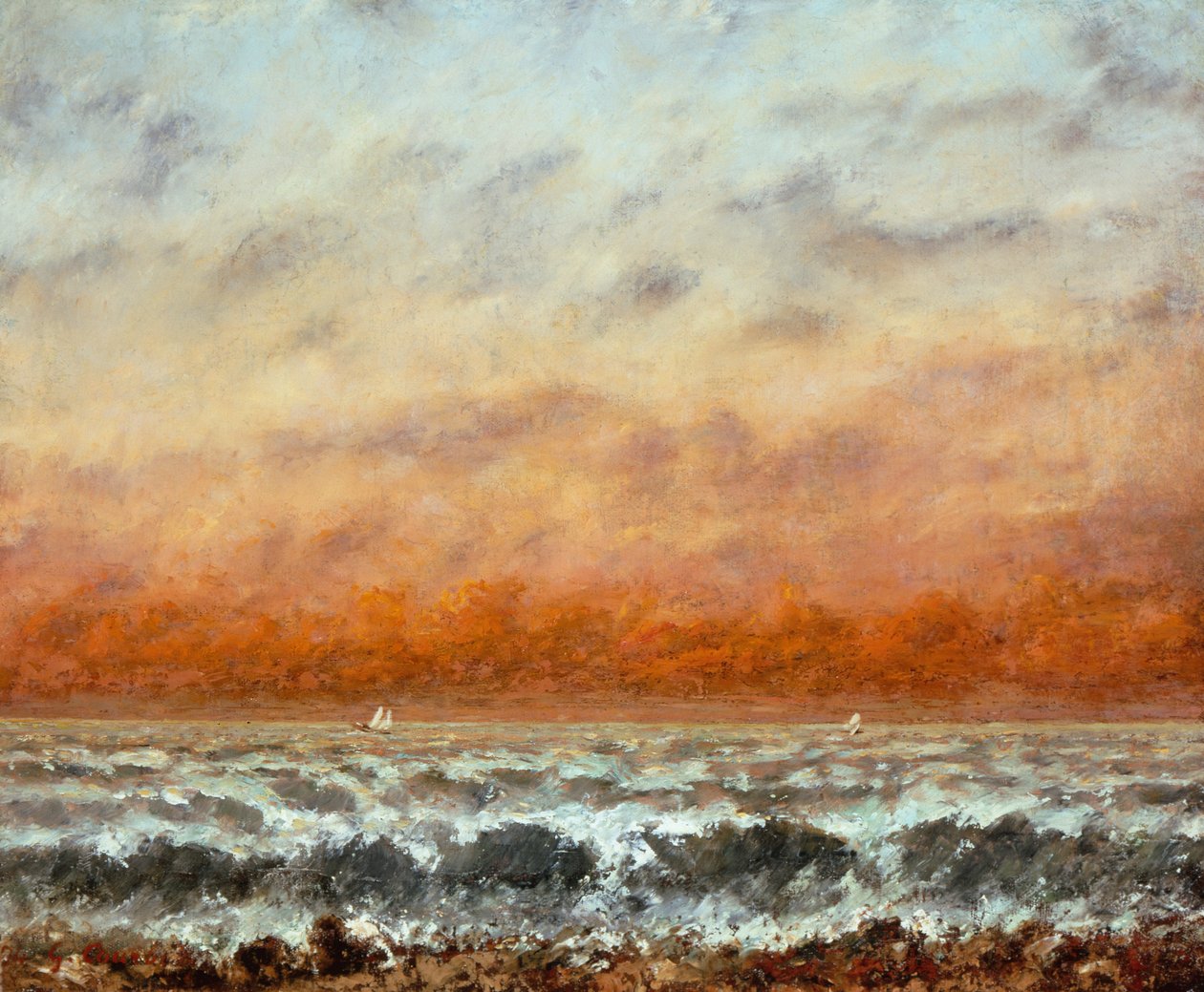 Marinha (óleo sobre tela) de Gustave Courbet