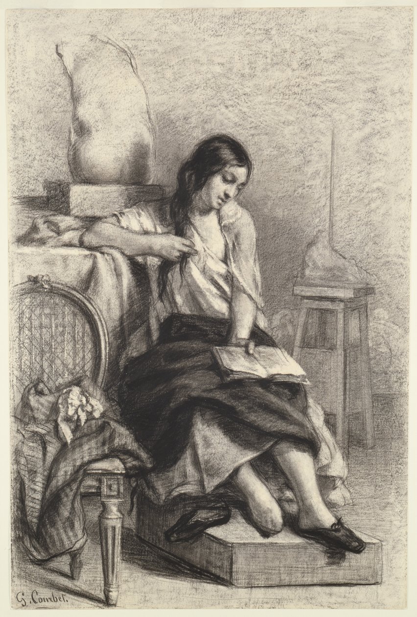 Leitura modelo no estúdio de Gustave Courbet