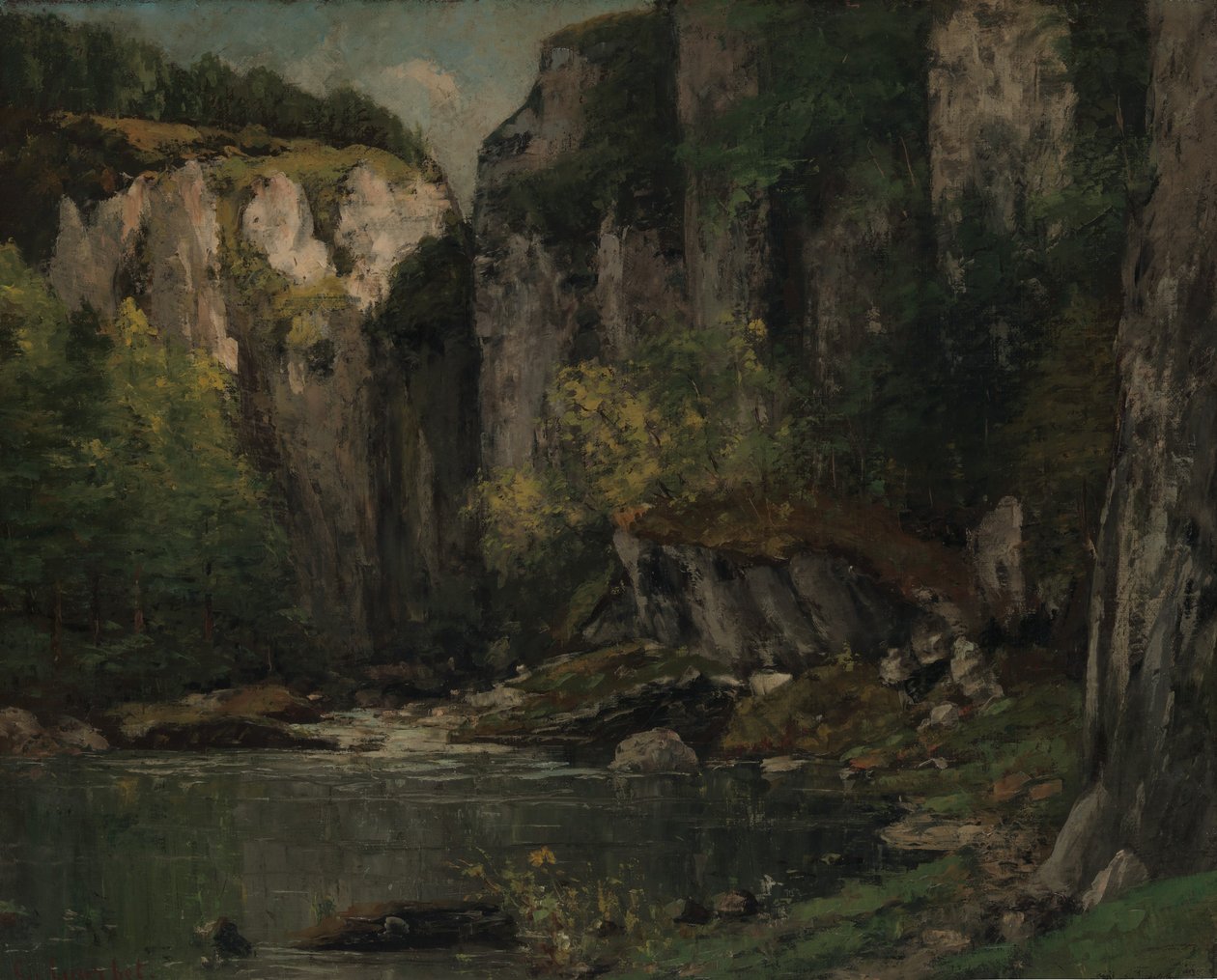 Rio e rochas, 1873-77. de Gustave Courbet