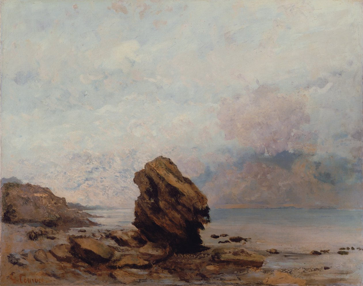 A rocha isolada, c.1862 de Gustave Courbet